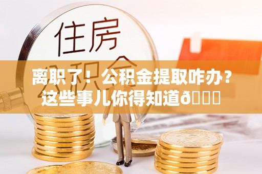 汝阳离职了！公积金提取咋办？这些事儿你得知道😎