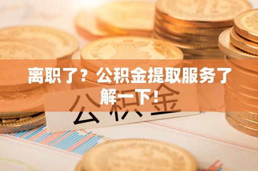汝阳离职了？公积金提取服务了解一下！