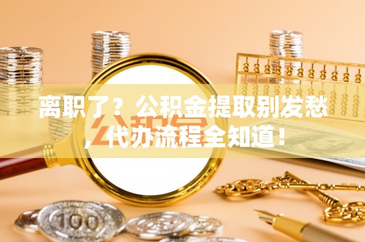 汝阳离职了？公积金提取别发愁，代办流程全知道！